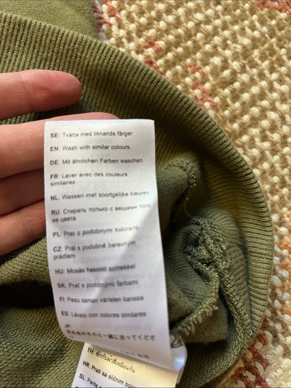 Fjällräven Vardag Sweater Men’s Small Green Organic Cotton Logo Patch Crewneck - Picture 9 of 10